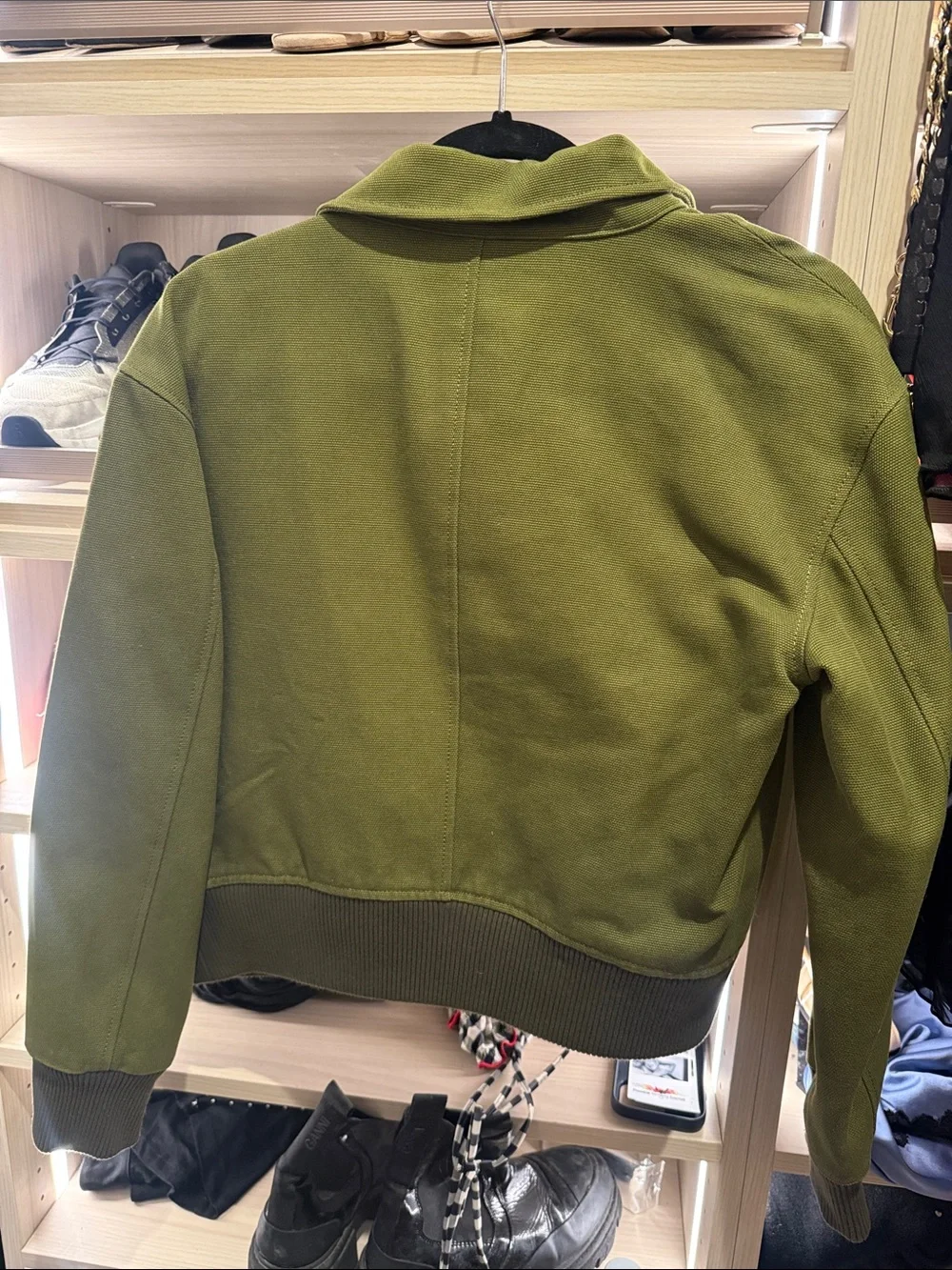 10 Crosby Derek Lam Olive Green Quilted Bomber Jacket